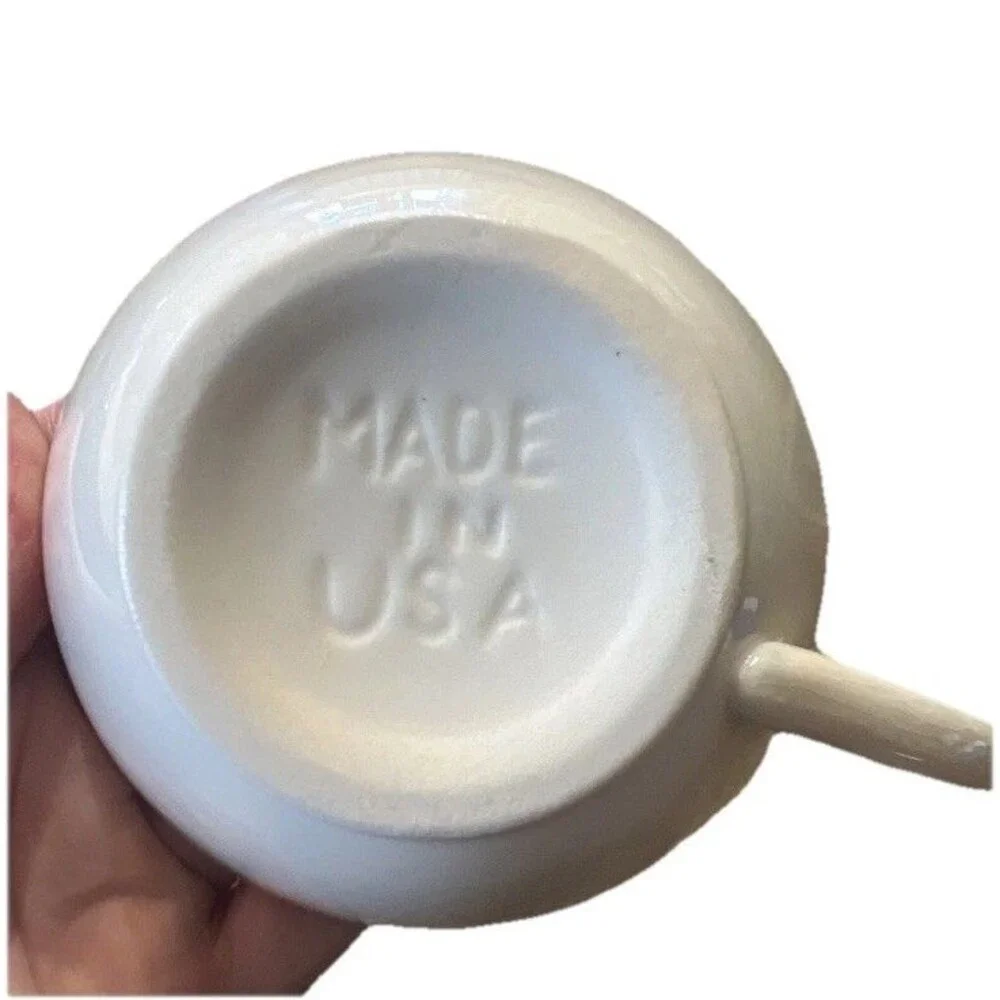 Vintage Marcrest Blue Spruce Pinecone Cup & Saucer 6oz Ivory MCM USA - Picture 8 of 9